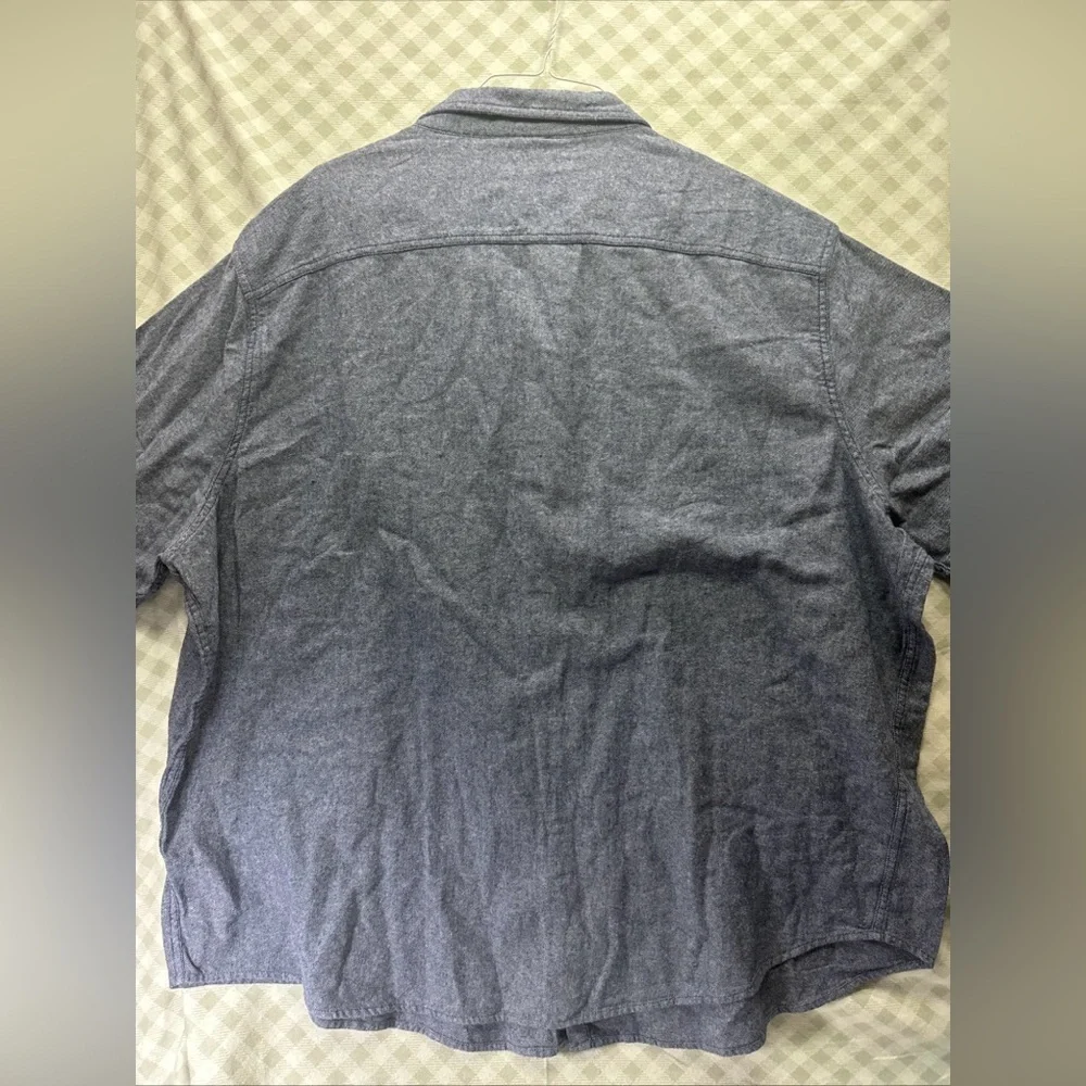MEN'S SONOMA SIZE 4XB LONG SLEEVE FLANNEL BUTTON FRONT SHIRT WITH CHEST POCKETS